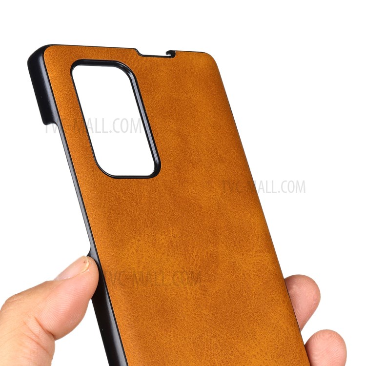For LG Wing 5G Bi-color TPU + PC + Leather Coated Phone Case - Light Brown-7
