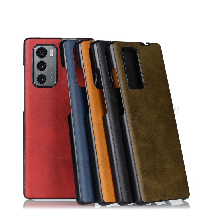 For LG Wing 5G Bi-color TPU + PC + Leather Coated Phone Case - Light Brown-9