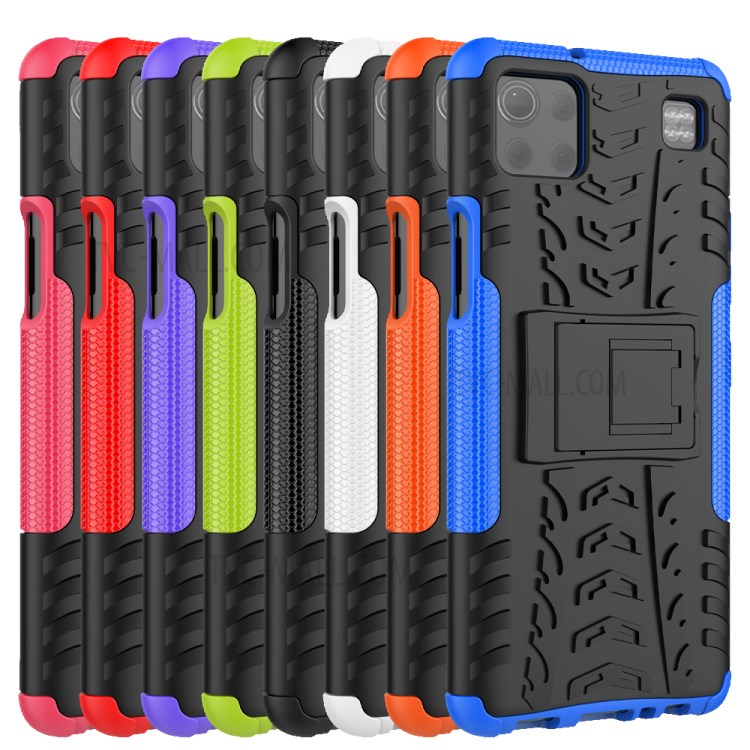 Cool Tyre PC + TPU Hybrid Case for LG K92 5G Kickstand 2-in-1 Shell - Black-10