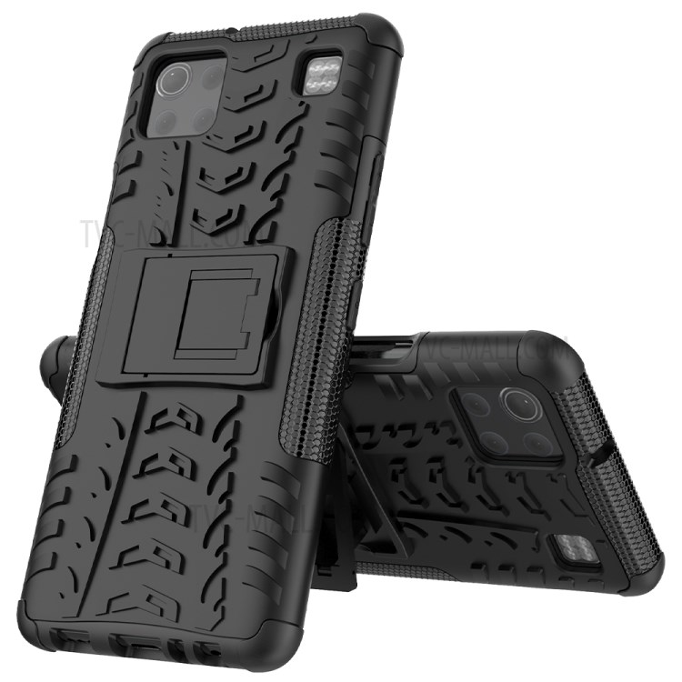 Cool Tyre PC + TPU Hybrid Case for LG K92 5G Kickstand 2-in-1 Shell - Black-2