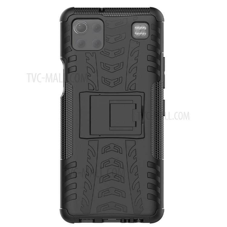 Cool Tyre PC + TPU Hybrid Case for LG K92 5G Kickstand 2-in-1 Shell - Black-3