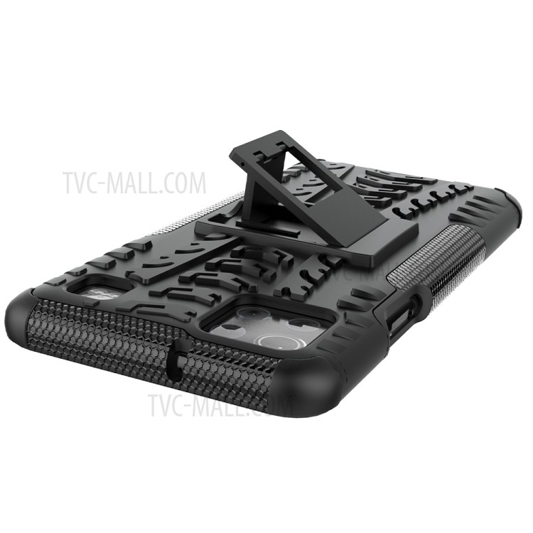 Cool Tyre PC + TPU Hybrid Case for LG K92 5G Kickstand 2-in-1 Shell - Black-7