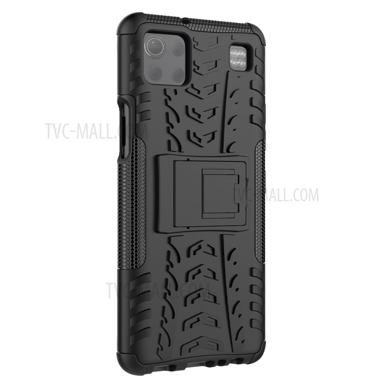 Cool Tyre PC + TPU Hybrid Case for LG K92 5G Kickstand 2-in-1 Shell - Black-8