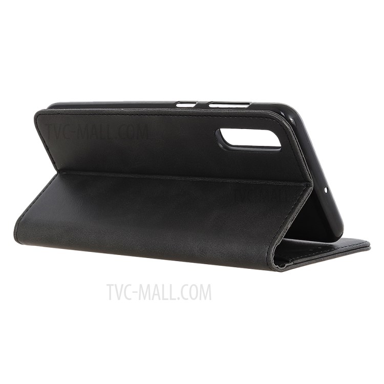 Wallet Stand Split Leather Magnetic Closure Protective Case for LG Stylo 7 5G - Black-8