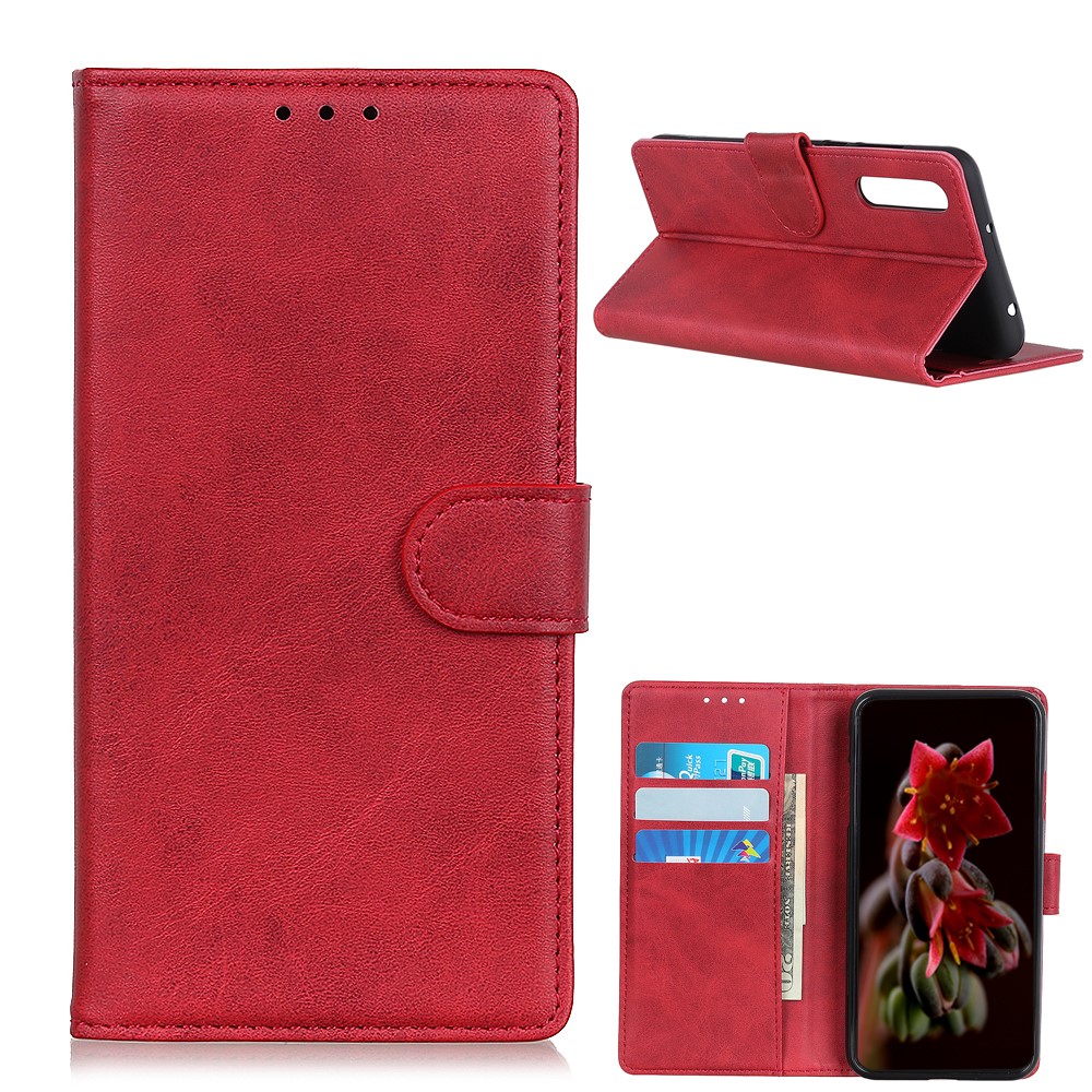 PU Leather Magnetic Wallet Leather Shell for LG Stylo 7 5G Case - Red-1