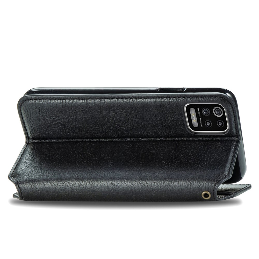 Auto-absorbed Rhombus Decor PU Leather Wallet Design Phone Cover for LG K52 - Black-7