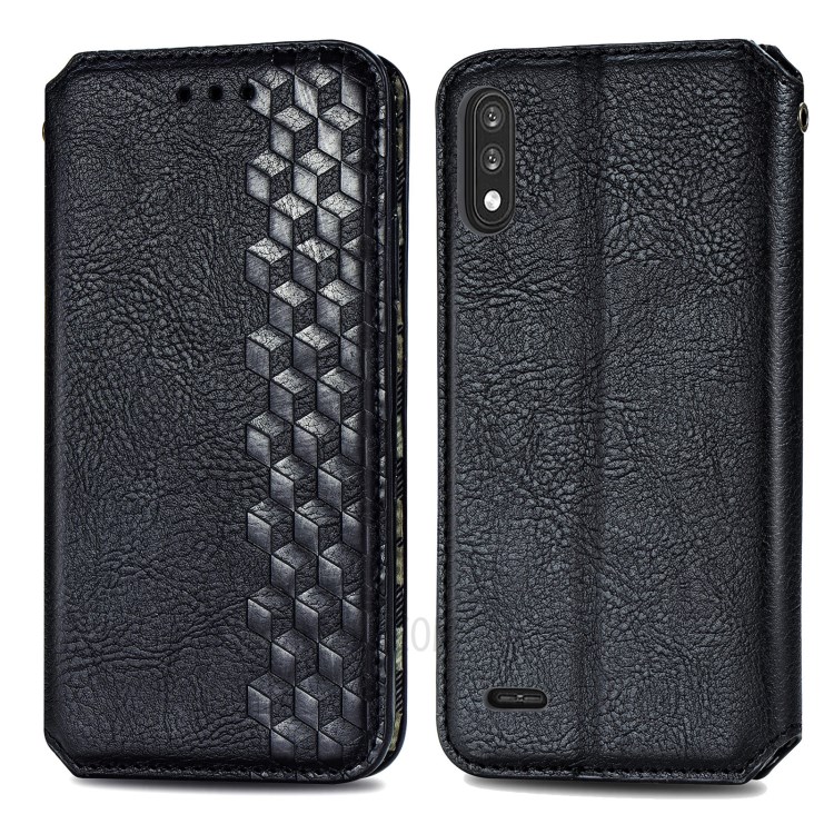 Fashionable Auto-absorbed Rhombus Texture PU Leather Cover for LG K22 Case - Black-2