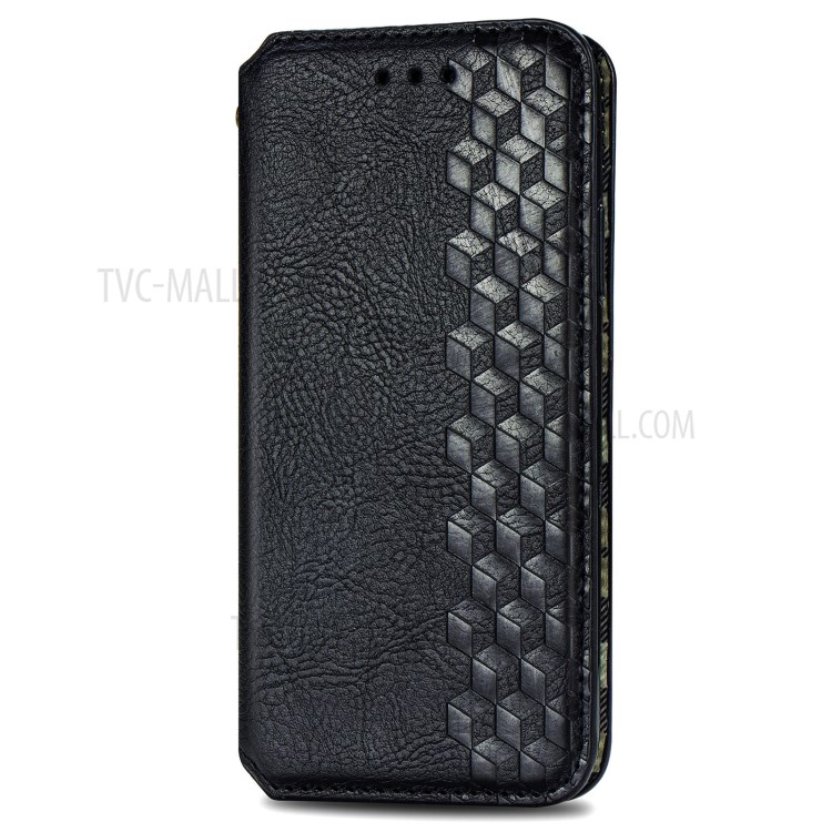 Fashionable Auto-absorbed Rhombus Texture PU Leather Cover for LG K22 Case - Black-3