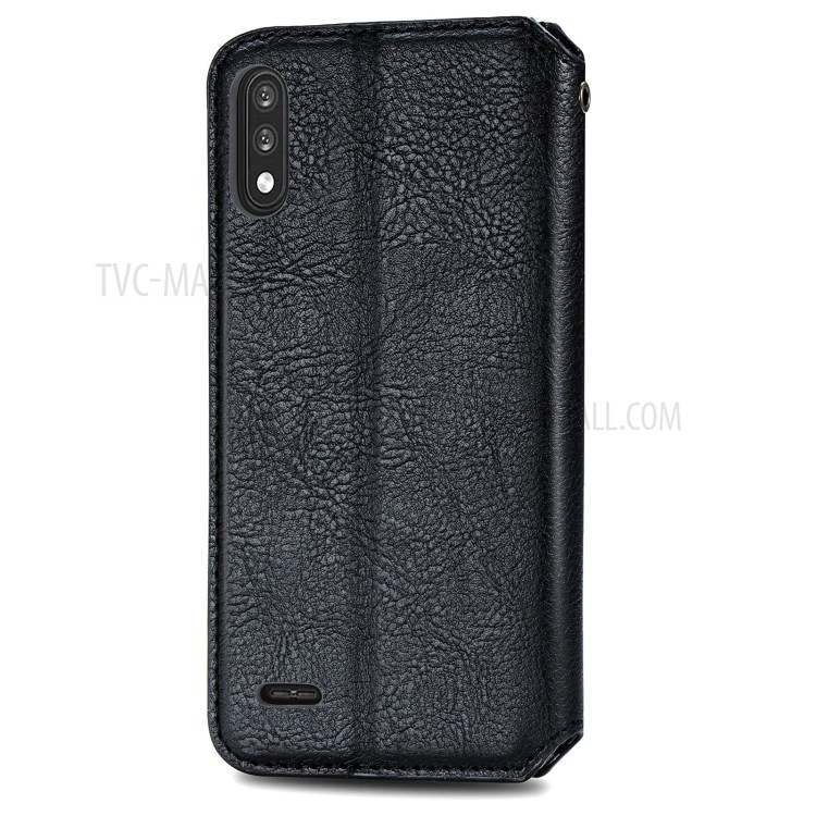 Fashionable Auto-absorbed Rhombus Texture PU Leather Cover for LG K22 Case - Black-4