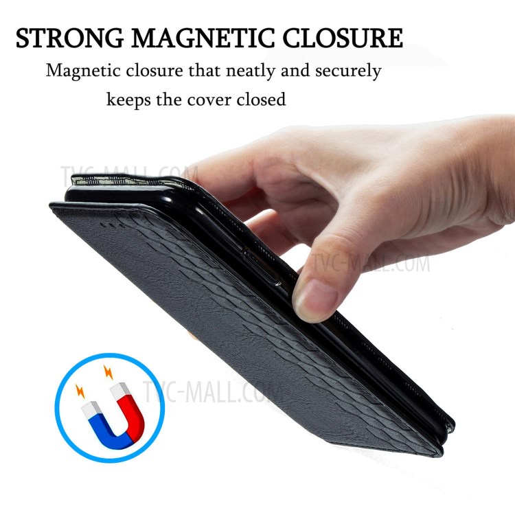 Fashionable Auto-absorbed Rhombus Texture PU Leather Cover for LG K22 Case - Black-9