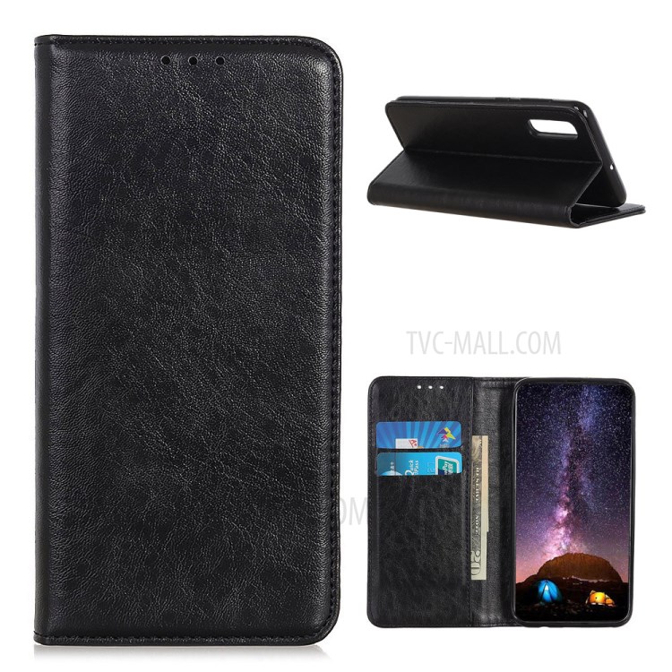 Wallet Design Auto-absorbed Crazy Horse Texture PU Leather Phone Case for LG Stylo 7 5G - Black-1