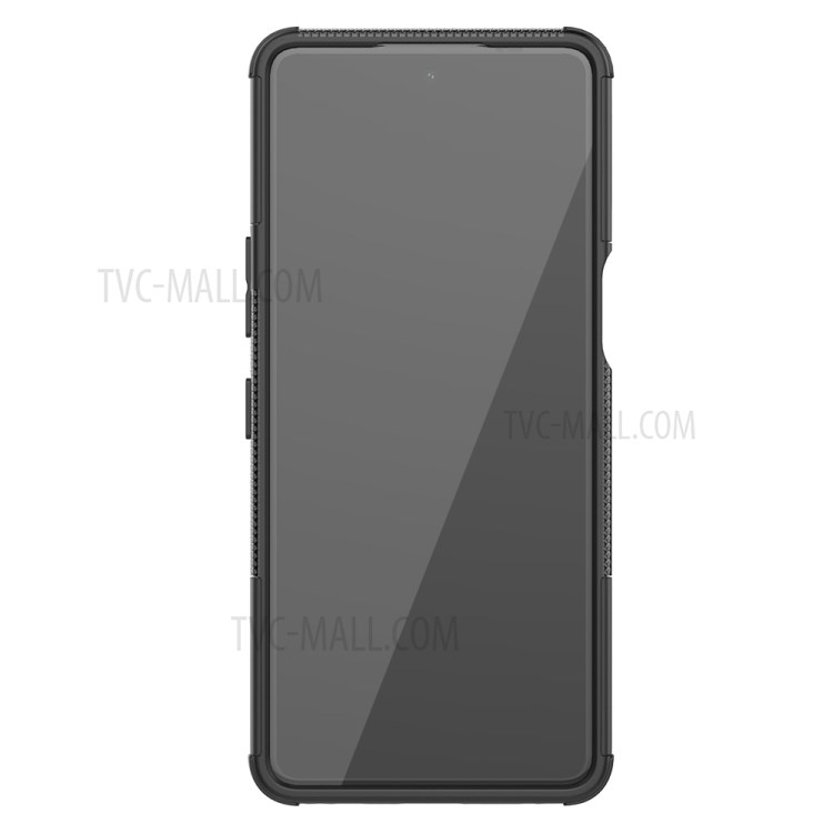 Foldable Kickstand Cool Tyre PC + TPU Hybrid Shell Case for LG Stylo 7 5G - Black-3