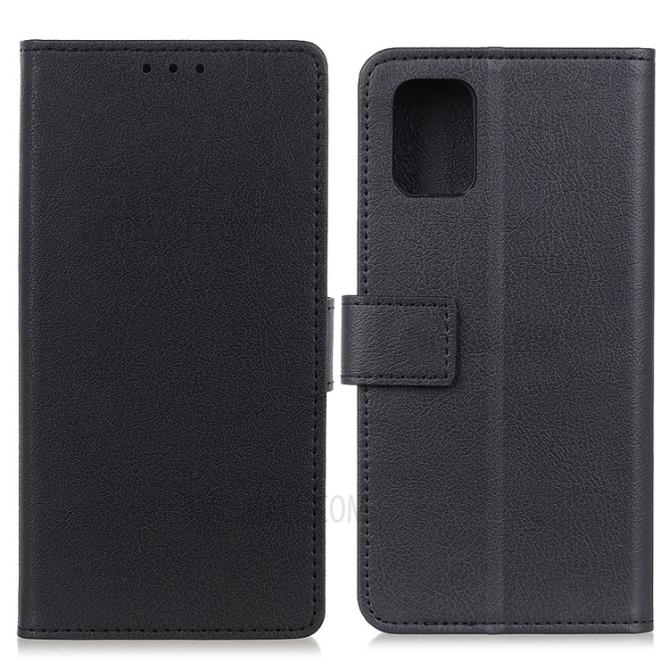 Stand PU Leather Phone Shell for LG K53 Wallet Flip Cover - Black-1
