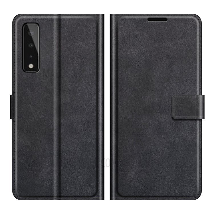 Wallet Design Magnetic Buckle Leather Stand Case for LG Stylo 7 5G Cellphone Cover - Black-1