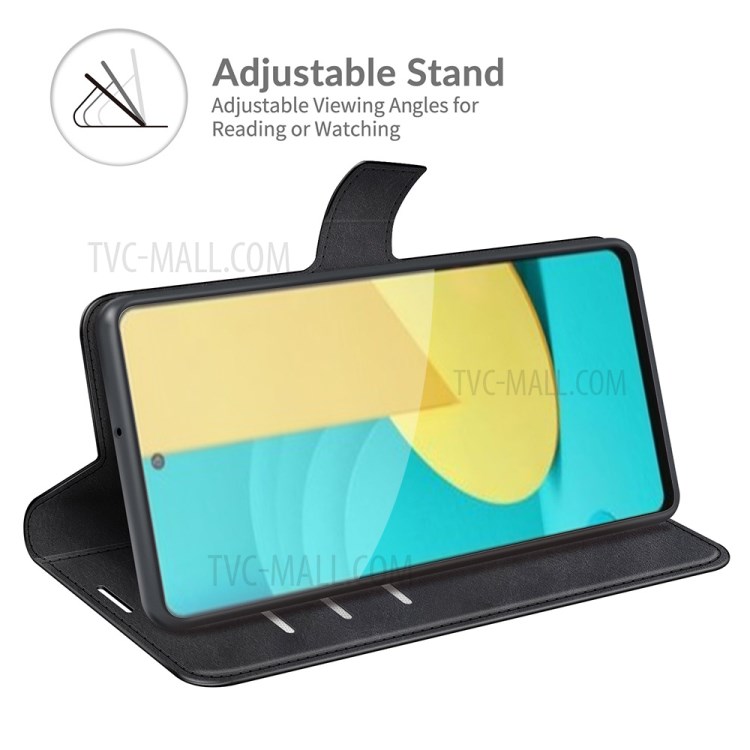 Wallet Design Magnetic Buckle Leather Stand Case for LG Stylo 7 5G Cellphone Cover - Black-3