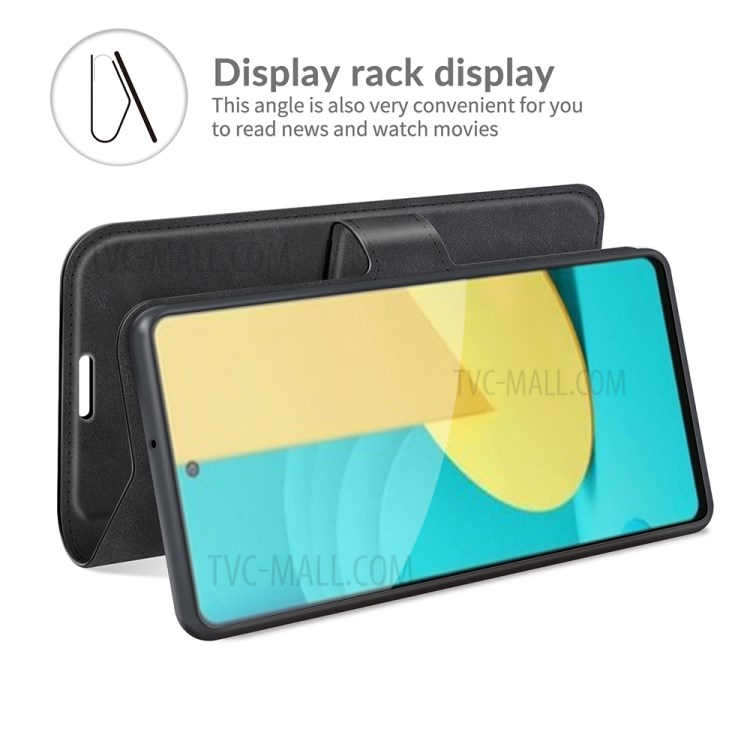 Wallet Design Magnetic Buckle Leather Stand Case for LG Stylo 7 5G Cellphone Cover - Black-4