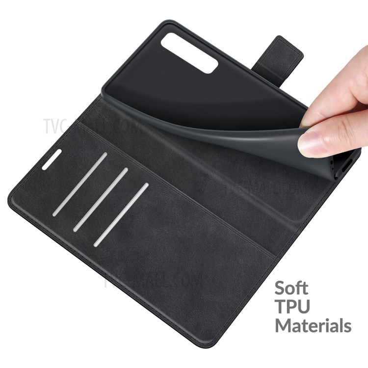 Wallet Design Magnetic Buckle Leather Stand Case for LG Stylo 7 5G Cellphone Cover - Black-5