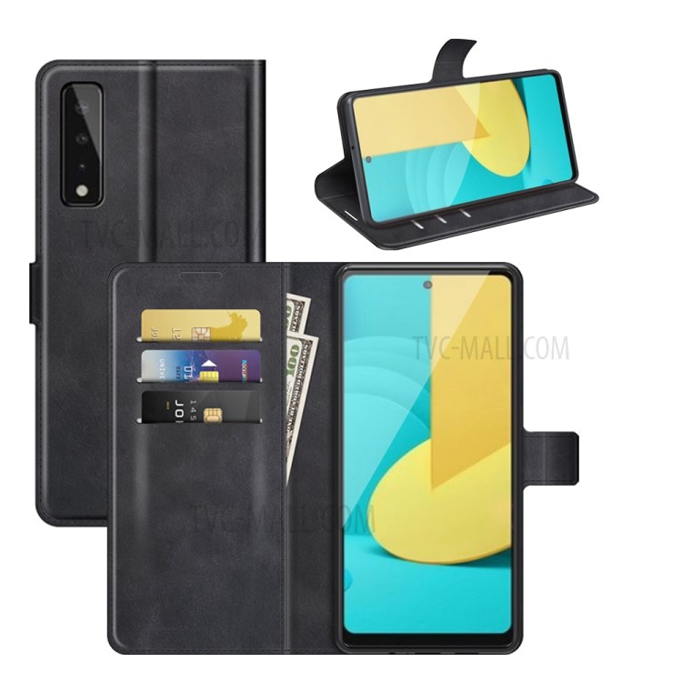 Wallet Design Magnetic Buckle Leather Stand Case for LG Stylo 7 5G Cellphone Cover - Black-6