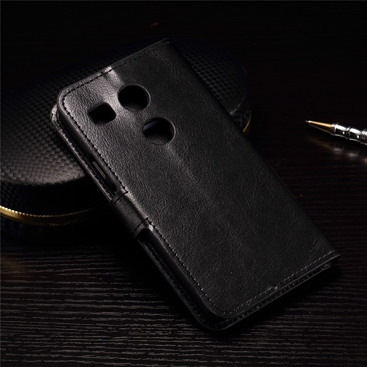 Crazy Horse Wallet Leather Stand Case for LG Nexus 5X - Black-2