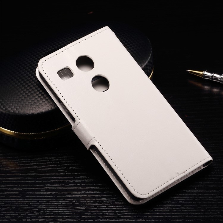 Crazy Horse Wallet Leather Stand Cover for LG Nexus 5X - White-2
