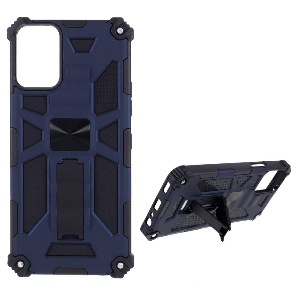 Armor Shockproof Kickstand PC TPU Phone Case with Magnetic Metal Sheet for LG K53 - Blue-1