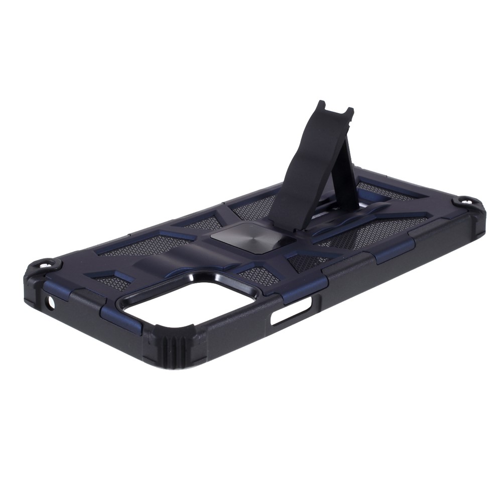 Armor Shockproof Kickstand PC TPU Phone Case with Magnetic Metal Sheet for LG K53 - Blue-10
