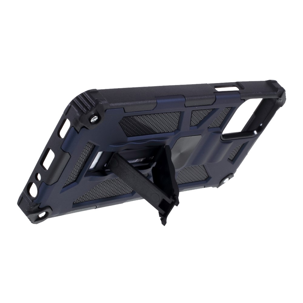 Armor Shockproof Kickstand PC TPU Phone Case with Magnetic Metal Sheet for LG K53 - Blue-11