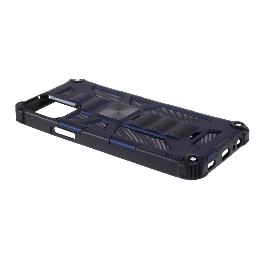 Armor Shockproof Kickstand PC TPU Phone Case with Magnetic Metal Sheet for LG K53 - Blue-4
