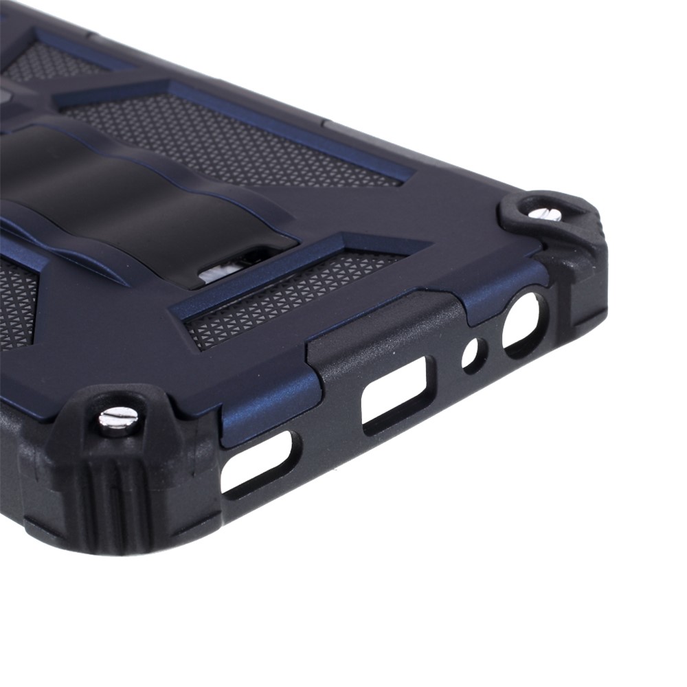Armor Shockproof Kickstand PC TPU Phone Case with Magnetic Metal Sheet for LG K53 - Blue-5