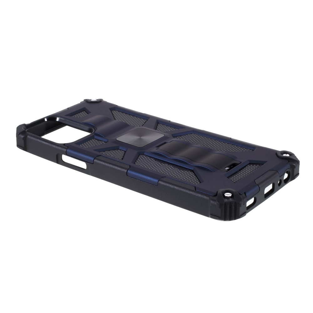 Armor Shockproof Kickstand PC TPU Phone Case with Magnetic Metal Sheet for LG K53 - Blue-7