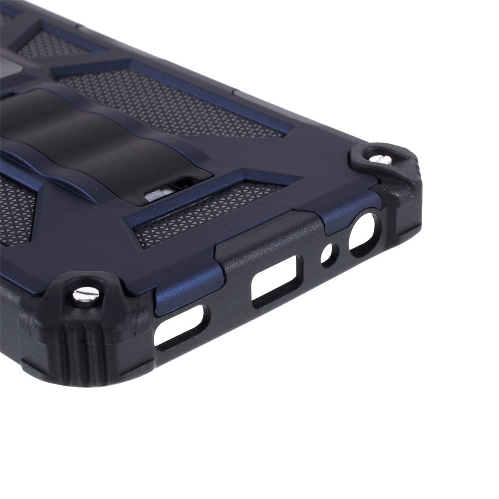 Armor Shockproof Kickstand PC TPU Phone Case with Magnetic Metal Sheet for LG K53 - Blue-8