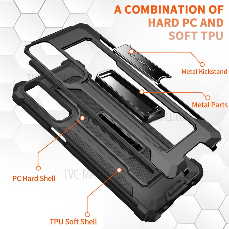 Shock Absorption Jazz Series Hybrid Phone Cover Case for LG Stylo 7 5G - Black-2