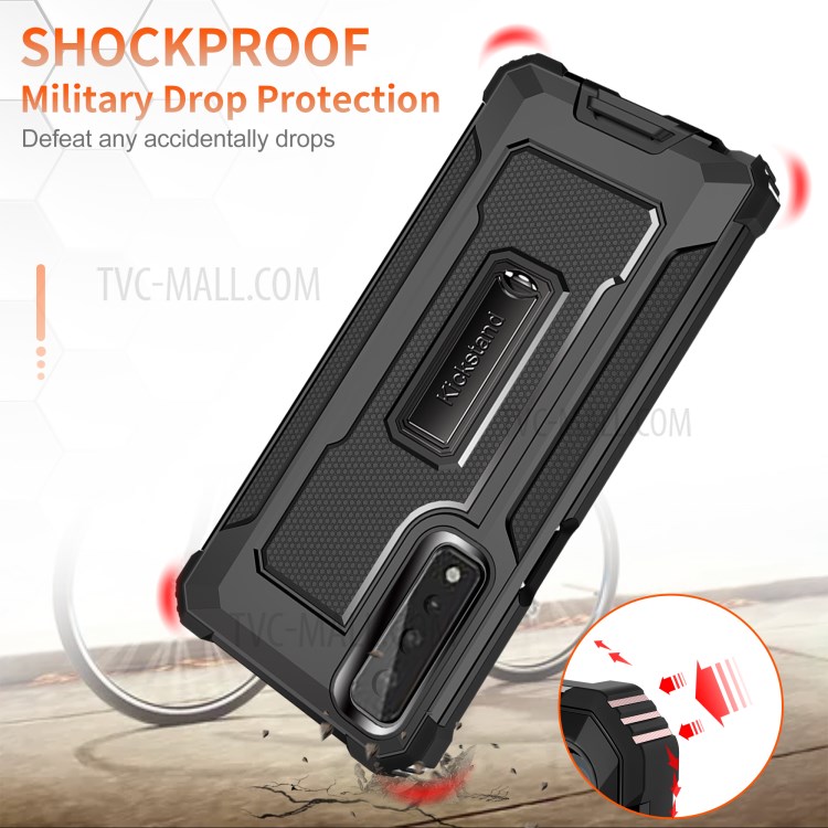 Shock Absorption Jazz Series Hybrid Phone Cover Case for LG Stylo 7 5G - Black-4