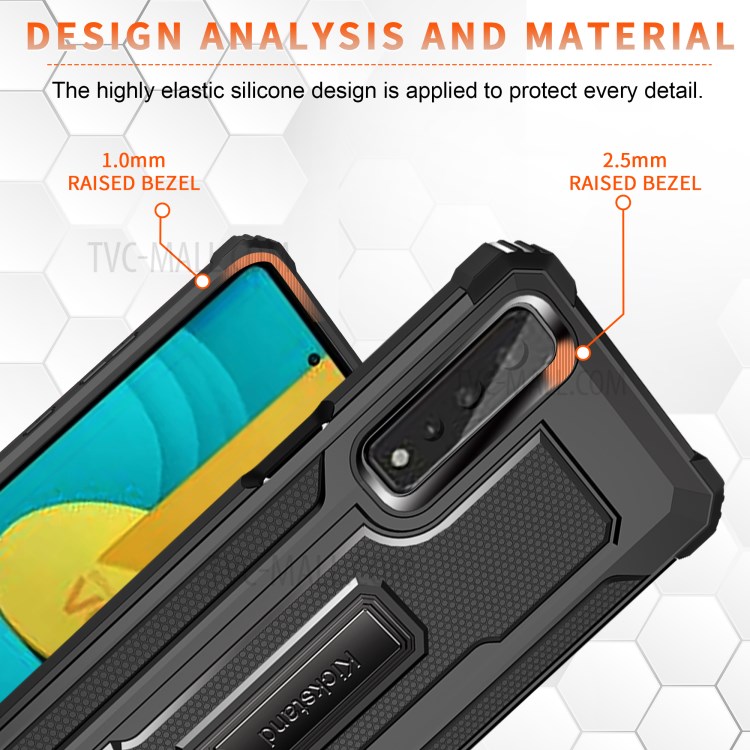 Shock Absorption Jazz Series Hybrid Phone Cover Case for LG Stylo 7 5G - Black-7