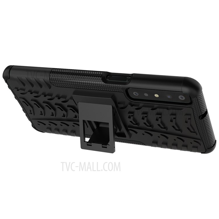 Cool Tyre Surface Design PC + TPU Hybrid Phone Case Cover with Kickstand for LG Stylo 7 4G - Black-9