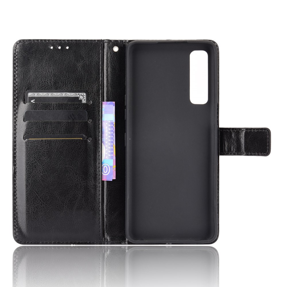 Crazy Horse Texture Wallet Design PU Leather Stand Protector Cover for LG Stylo 7 4G - Black-2