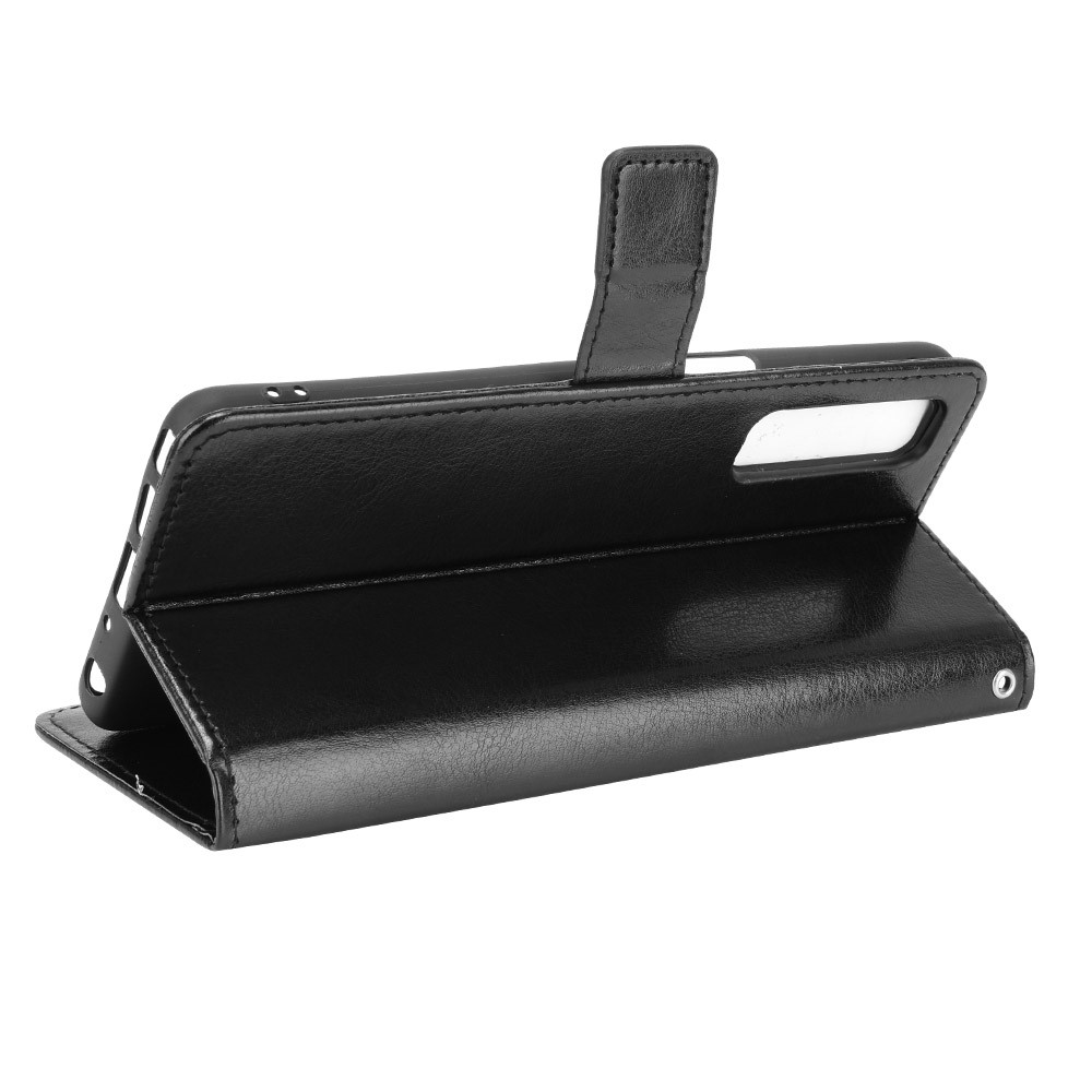 Crazy Horse Texture Wallet Design PU Leather Stand Protector Cover for LG Stylo 7 4G - Black-4