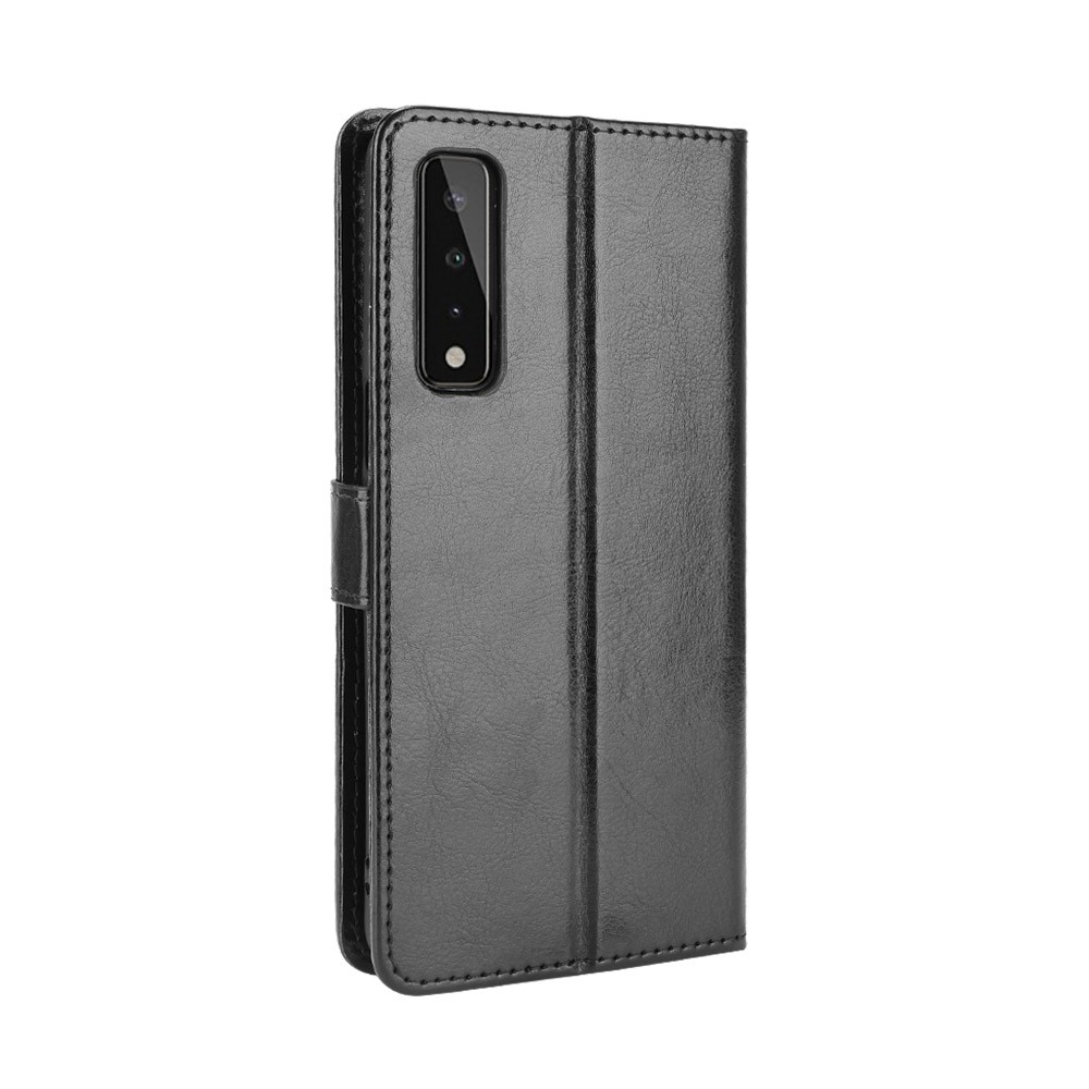 Crazy Horse Texture Wallet Design PU Leather Stand Protector Cover for LG Stylo 7 4G - Black-5