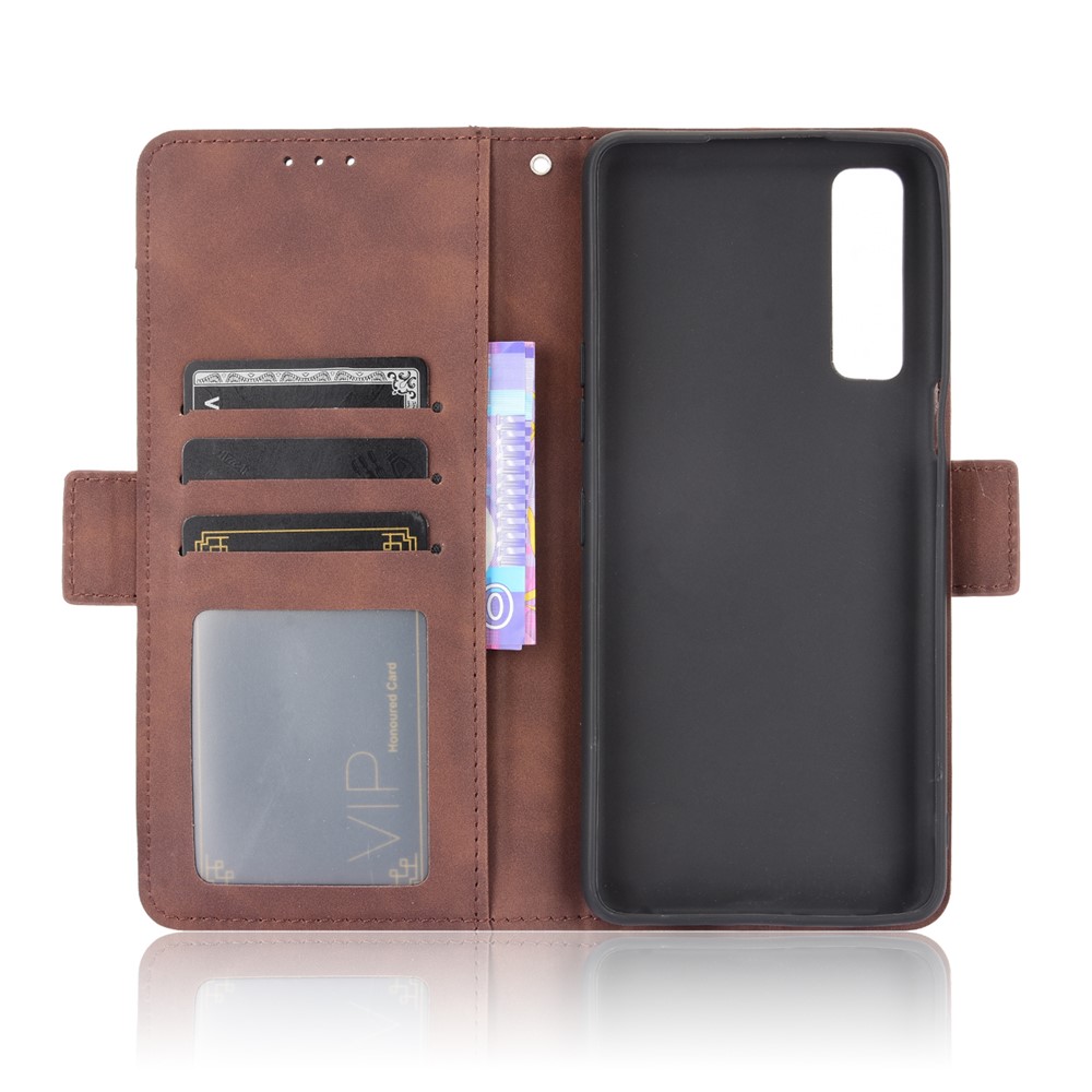 Leather Wallet Protective Case with Multiple Card Slots for LG Stylo 7 4G - Brown-7