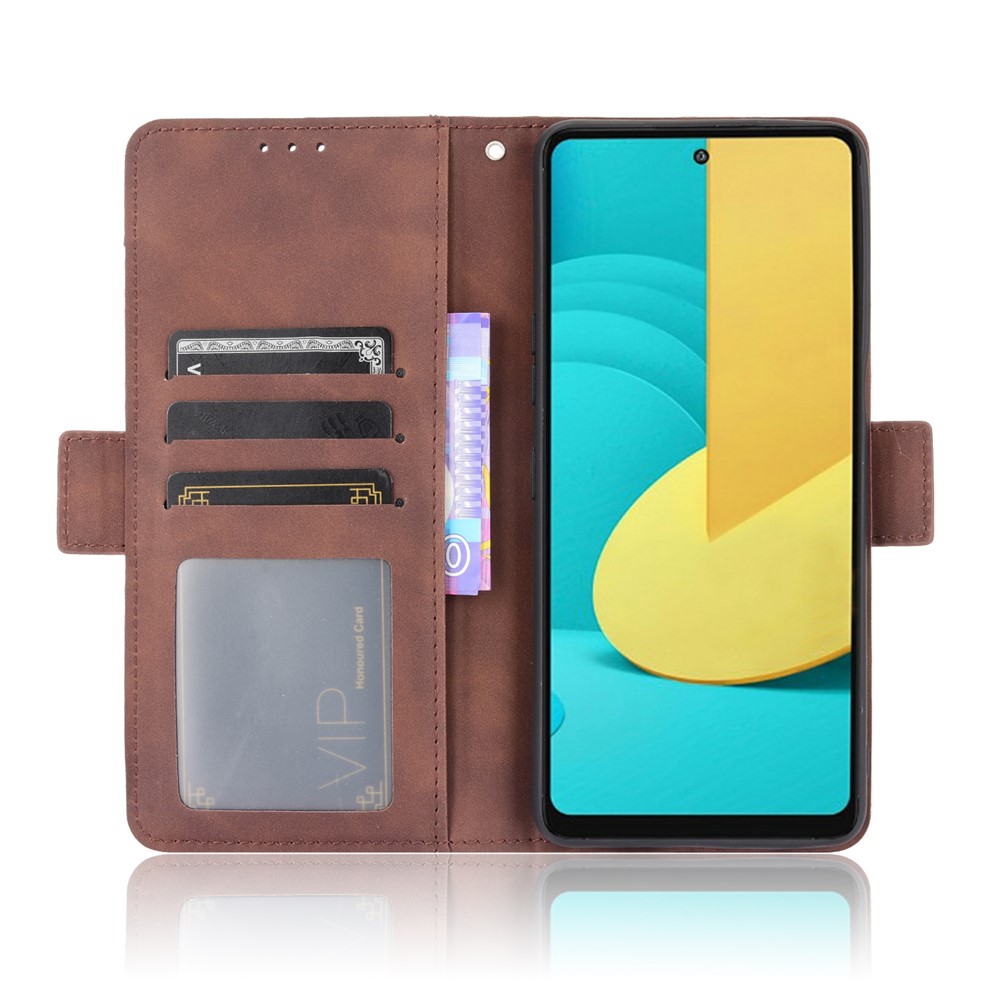 Leather Wallet Protective Case with Multiple Card Slots for LG Stylo 7 4G - Brown-8