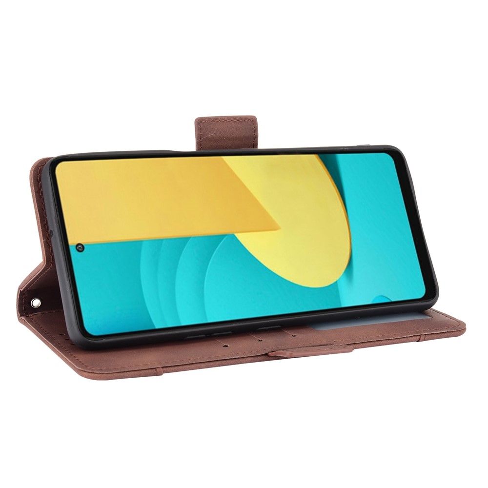 Leather Wallet Protective Case with Multiple Card Slots for LG Stylo 7 4G - Brown-9