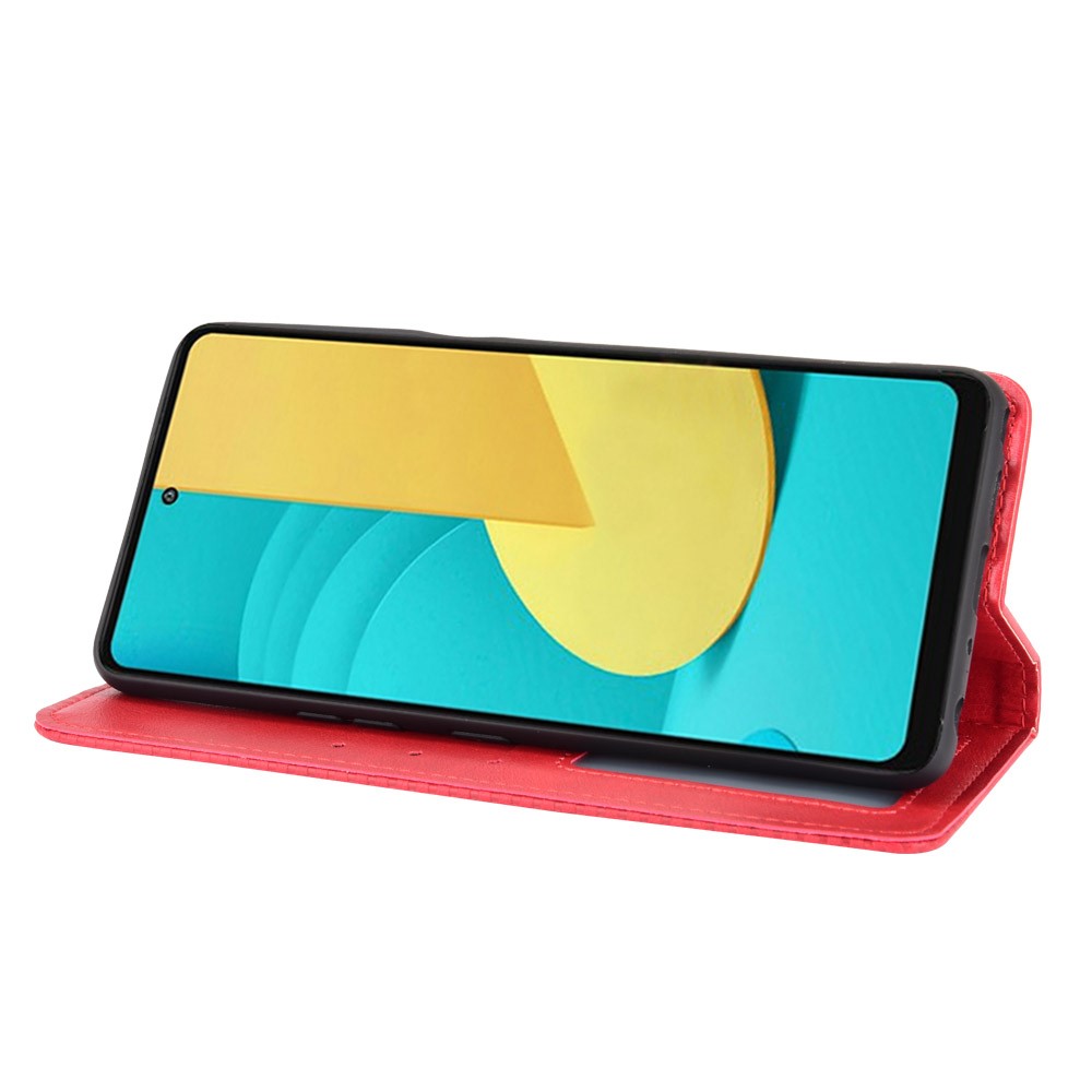 Magnetic Vintage Style Phone Case Wallet Stand Leather Cover for LG Stylo 7 4G - Red-4