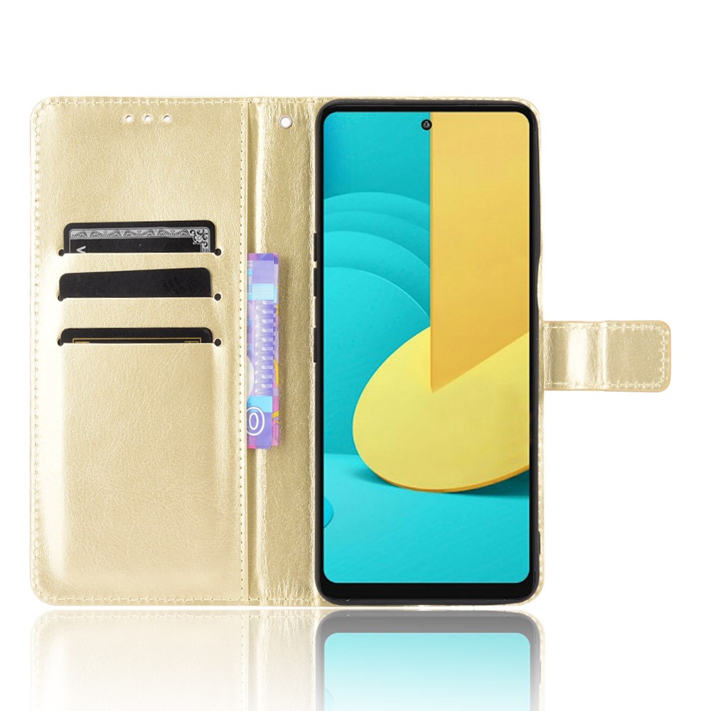 Crazy Horse Texture Wallet Design PU Leather Stand Protector Cover for LG Stylo 7 5G - Gold-3