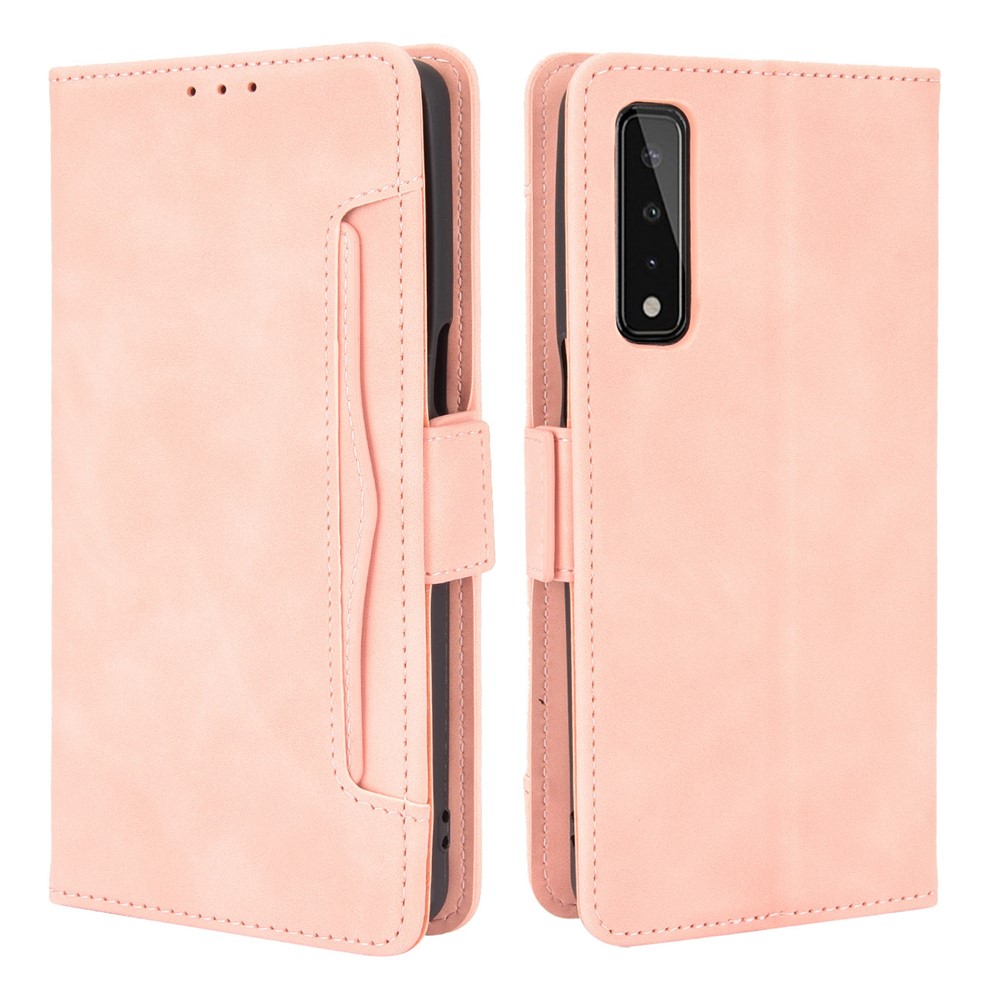 Leather Wallet Protective Case with Multiple Card Slots for LG Stylo 7 5G - Pink-1