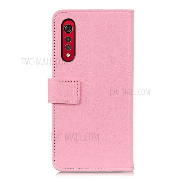 Leather Stand Case with Card Slots for LG Velvet 2 Pro - Pink-2