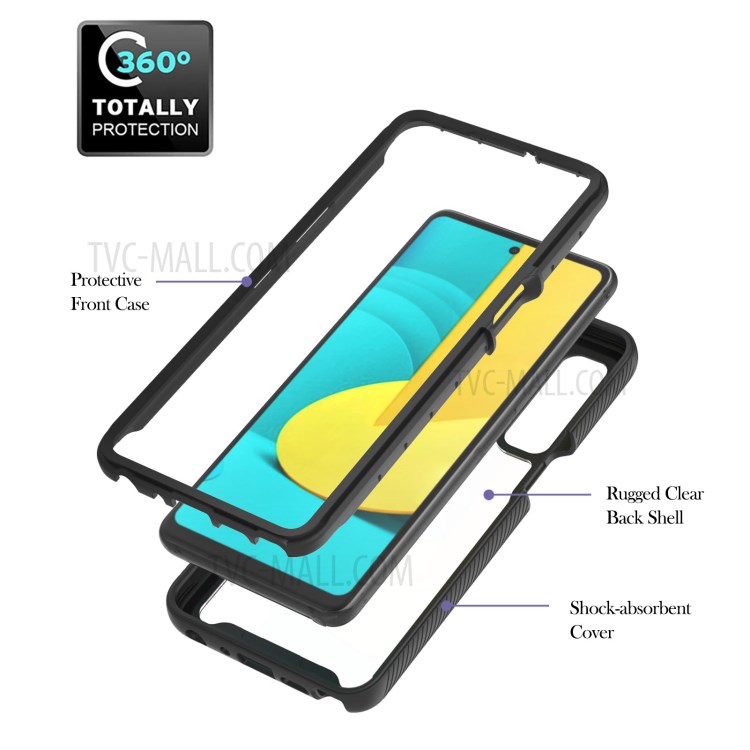 3 in 1 TPU + PC Hybrid Phone Cover Case with Ring Kickstand for LG Stylo 7 5G - Black-2