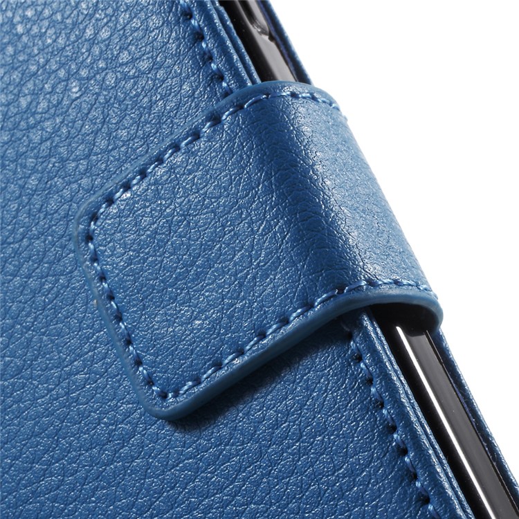Lychee Wallet Leather Shell for LG Nexus 5X with Stand - Blue-8
