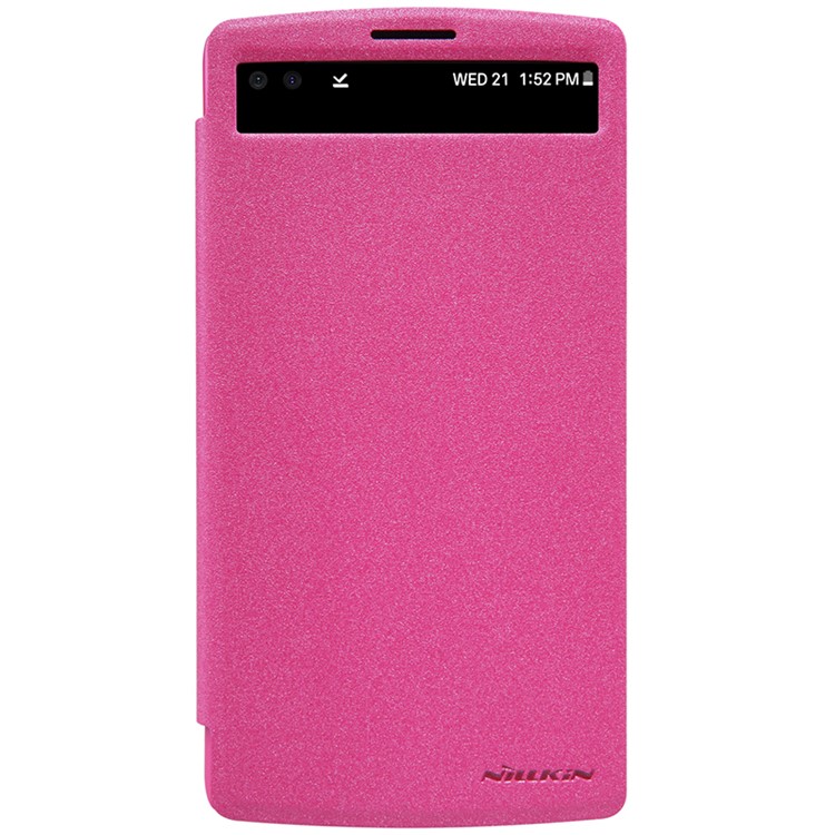 NILLKIN Sparkle Series Side Flip Smart View Leather Phone Cover for LG V10 - Rose-1