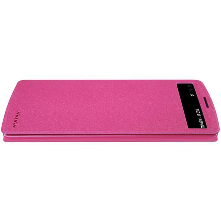 NILLKIN Sparkle Series Side Flip Smart View Leather Phone Cover for LG V10 - Rose-3