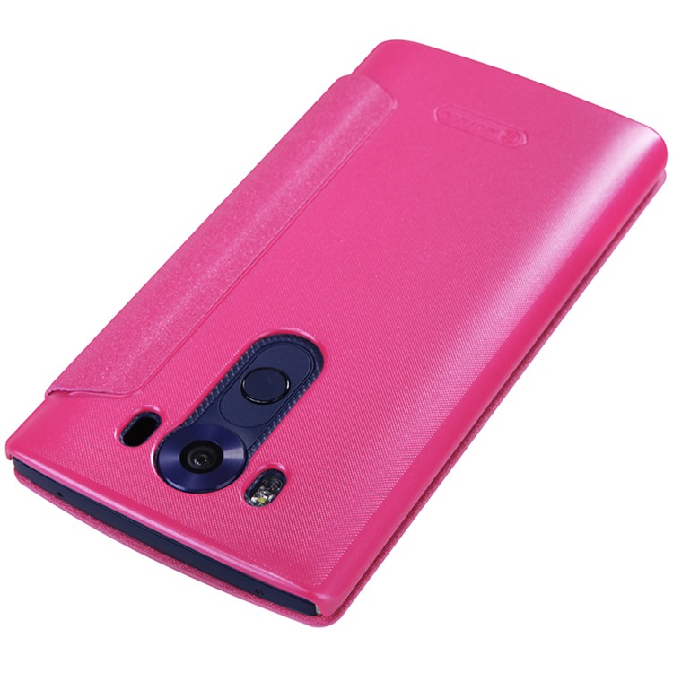NILLKIN Sparkle Series Side Flip Smart View Leather Phone Cover for LG V10 - Rose-4
